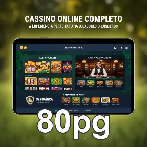 Visual de jogos de slots no cassino online 80pg